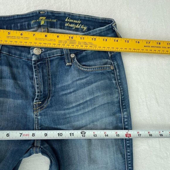 7 for All Mankind Kimmie Straight Leg Denim Jeans Medium Wash Blue Womens 26 - Picture 8 of 12